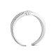 TINYSAND Rhodium Plated 925 Sterling Silver Cuff Rings TS-R425-S-3