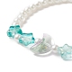 Bracelet extensible en perles de verre étoile et lune et perles d'imitation pour enfant BJEW-JB09265-5