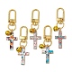 Décorations de pendentifs en émail en alliage de croix HJEW-JM01074-1
