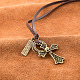Punk Style Adjustable Leather Necklaces NJEW-BB18107-B-7