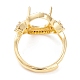 Brass Cubic Zirconia Adjustable Ring Components KK-K266-06G-4