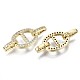 Real 16K Gold Plated Brass Micro Pave Cubic Zirconia Links Connectors KK-S061-89F-G-NR-1