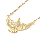 Clear Cubic Zirconia Eagle Pendant Necklace NJEW-O125-16G-1