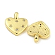 Подвески из латуни с микро-паве и сердечком KK-Z053-02G-2