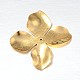 4  - 花弁の花の鉄ビーズキャップ  ゴールドカラー  46x42x1mm  穴：1~1.5mm IFIN-N3296-10-1