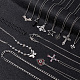 Anattasoul 13 pièces 13 style croix & crâne & coeur & papillon strass pendentif colliers ensemble NJEW-AN0001-39-7