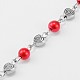 Chaînes en perles de verre rondes manuelles pour fabrication de bracelets et colliers AJEW-JB00077-05-1