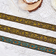 Ahandmaker 2rolls2色エスニック風刺繡ポリエステルリボン  ジャカードリボン  服飾材料  片面花柄  ミックスカラー  1-3/8インチ（34mm）  7 m /ロール  1ロール/カラー OCOR-GA0001-11-4