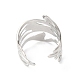 304 Stainless Steel Twist Wave Open Cuff Ring for Women RJEW-K245-30P-2