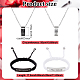 ANATTASOUL 304 Stainless Rectangle Link Braided Bead Bracelets & Ring 201 Stainless Steel Pendant Necklaces SJEW-AN0001-46-2