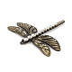 Golden Alloy Rhinestone Dragonfly Pendants ALRI-J070-28AB-NF-3