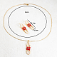 Ovale en perles de plastique avec ensemble de bijoux en forme de fleur YW1382-2-4