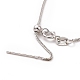 Collar de cadenas de trigo de plata de ley 925 chapada en rodio para mujer STER-I021-04P-4