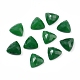 天然石ホワイトジェイドカボション  染め  多面カット  三角形  グリーン  10x10x5mm G-G834-G01-01-1