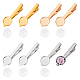 SUPERFINDINGS 8Pcs 4 Colors Brass Tie Clip Cabochon Settings Classic Tie Bar Clips Tie Pins Metal Pinch Clip with Blank Cabochon Bezel Tray for DIY Jewelry Making DIY-FH0004-72-1