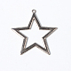 Colgantes de estrella de aleación de navidad de color plata antigua X-PALLOY-AD-77867-AS-1