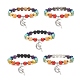 Chakra Theme Gemstone & Synthetic Hematite Beaded Stretch Bracelets for Women BJEW-JB09277-1