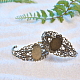 Pandahall 5 set bracciale in ottone vuoto con impostazioni cabochon tondo ovale 25x18mm lunetta vassoio per creazione di gioielli polsino braccialetti braccialetti bronzo antico DIY-PH0025-83AB-6
