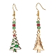Boucles d'oreilles pendantes en alliage émaillé sur le thème de Noël EJEW-JE04511-3