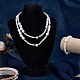 3 pezzo di conchiglia naturale e collane di perline di fiori di perle di plastica e set di bracciali elastici SJEW-SW00010-02-3