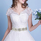 Cintura da sposa fiore in ottone con strass di vetro per abito da sposa AJEW-WH0455-005B-6