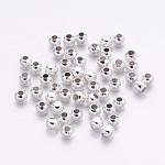 Perles séparateurs en fer, ronde, couleur argentée, 3 mm de diamètre, Trou: 1mm, environ 435 pcs/20 g