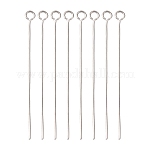Stainless Steel Eye Pin Jewelry Findings, 40x0.6mm, Hole: 2mm