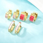 Серьги-кольца из нержавеющей стали 304 с эмалью EJEW-K268-20G-01