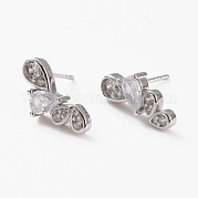 Серьги-гвоздики из циркония EJEW-C502-01P