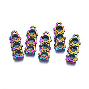 Rainbow Color Alloy Pendants Enamel Settings PALLOY-S180-324