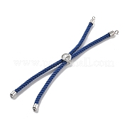 Серебряные браслеты из витого нейлонового шнура DIY-B066-03P-10