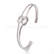 Messing-Armreife mit Knoten-Wickeldraht BJEW-D039-38P