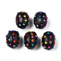 Pave Disco Ball Beads, Polymer Clay Rhinestone Beads, Round, Light  Sapphire, PP13(1.9~2mm), 6 Rows Rhinestone, 10mm, Hole: 1.5mm