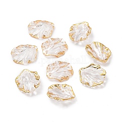 Colgantes de acrílico transparentes, con estampado de oro, Petaline, Claro, 20x17.5x5mm, agujero: 1.5 mm, 1086 unidades / 500 g