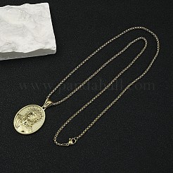 201 Halsketten mit Anhänger aus Edelstahl&nbsp;NJEW-C034-36G