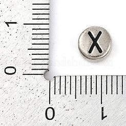 925 flache runde Sterlingsilberperlen mit Buchstaben&nbsp;LS-STER-G044-01AS-X