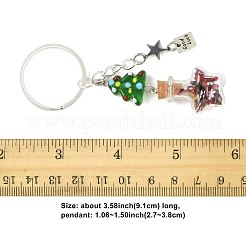 Weihnachtslegierung & handgefertigte Bunte Malerei-Schlüsselanhänger&nbsp;KEYC-FS00040