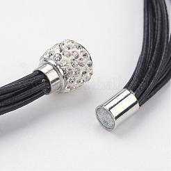 Collane multistrato in pelle di vacchetta&nbsp;NJEW-JN01730