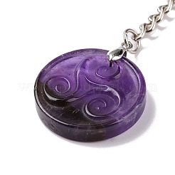 Natürlicher Amethyst Triskele/Triskelion Anhänger Schlüsselanhänger&nbsp;KEYC-A031-01P-02