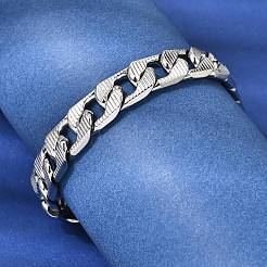 Bracelets à maillons cubains en acier inoxydable 201 pour femmes et hommes&nbsp;STAS-T077-19A-03P
