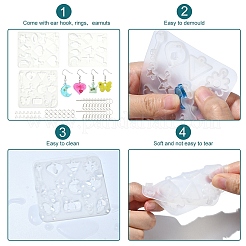 DIY-Silikonformen für Charm-Anhänger mit gemischten Formen zur Herstellung von DIY-Ohrringen&nbsp;DIY-YW0009-42
