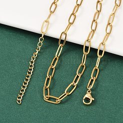 Collana a catena con graffetta in acciaio inossidabile 304 placcata ionica (ip) per donna&nbsp;NJEW-C011-03G