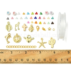 DIY-Armband-Sets aus runden Saatperlen-Perlen aus Glas und Charms aus Legierung&nbsp;DIY-FS0007-19