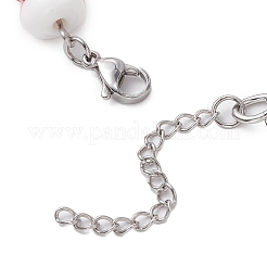 Weihnachtsthema handgemachte Lampwoke und Legierung Schneeflocke Charms Armbänder&nbsp;BJEW-TA00561