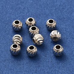 925 gewellte runde Distanzperlen aus Sterlingsilber&nbsp;STER-K178-02D-S