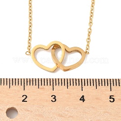 201 collane con ciondolo a forma di cuore intrecciato in acciaio inossidabile per donna&nbsp;NJEW-D307-01G