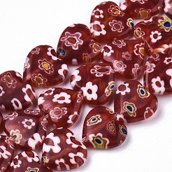 Handgemachte Millefiori Bunte Malerei Perlen Stränge&nbsp;LAMP-N023-001