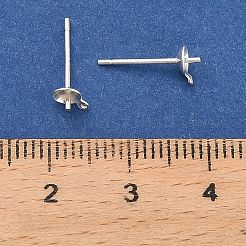 925 apprêt pour boucles d'oreilles rondes et plates en argent sterling&nbsp;STER-B010-01B-S