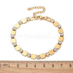 Bracciali a catena con strass in acciaio inossidabile 304 per donna&nbsp;BJEW-F488-26B-G