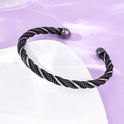 Brazaletes tipo brazalete con forma de cuerda trenzada de acero inoxidable quirúrgico 316&nbsp;BJEW-P319-04B